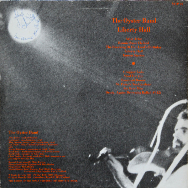 The Oyster Band – Liberty Hall - 1985 UK Original Pressing Vinyl Pursuit Inc