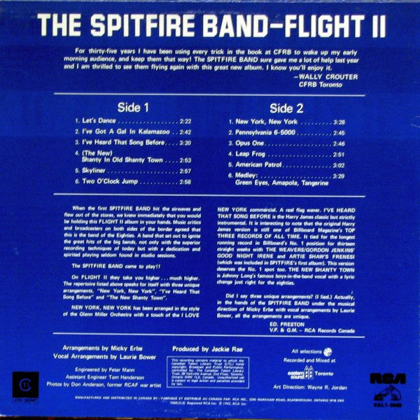 The Spitfire Band – Flight II - 1982 Original Pressing Vinyl Pursuit Inc