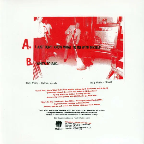 The White Stripes – I Just Don't Know What To Do With Myself - 7" Single US Pressing Vinyl Pursuit Inc