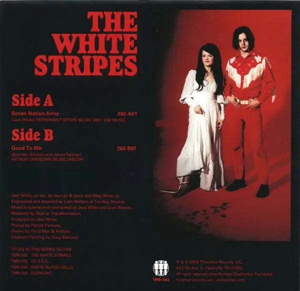 The White Stripes – Seven Nation Army - 7" Single US Remaster Vinyl Pursuit Inc