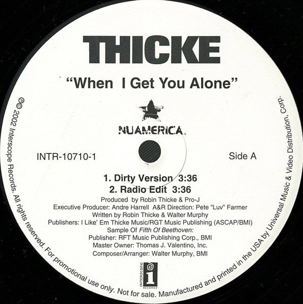 Thicke – When I Get You Alone US Pressing - Vinyl Pursuit Inc