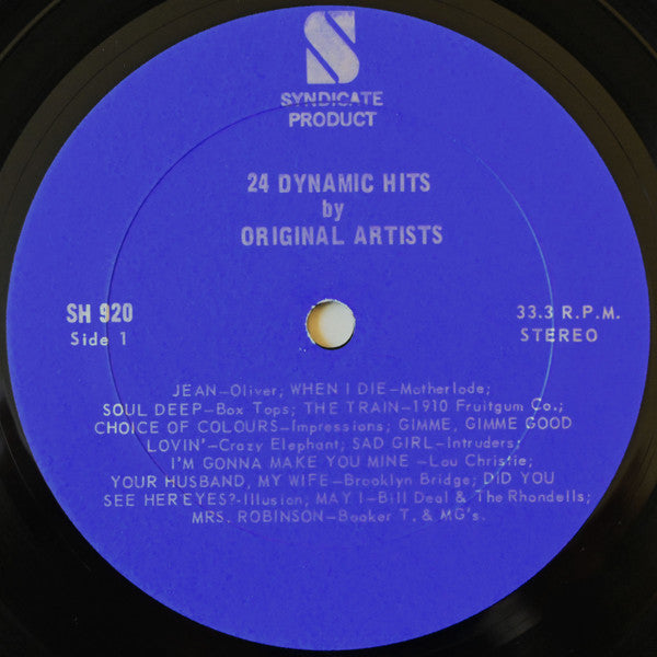 Various – 24 Dynamic Hits - 1969 Original Pressing Vinyl Pursuit Inc