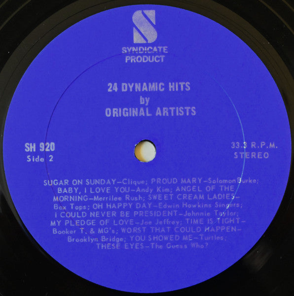 Various – 24 Dynamic Hits - 1969 Original Pressing Vinyl Pursuit Inc