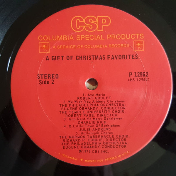 A Gift Of Christmas Favorites - US 1975 Original Pressing Vinyl Pursuit Inc