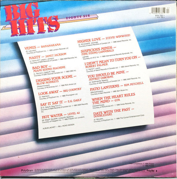 Big Hits Eighty Six -  1986 Original! Vinyl Pursuit Inc