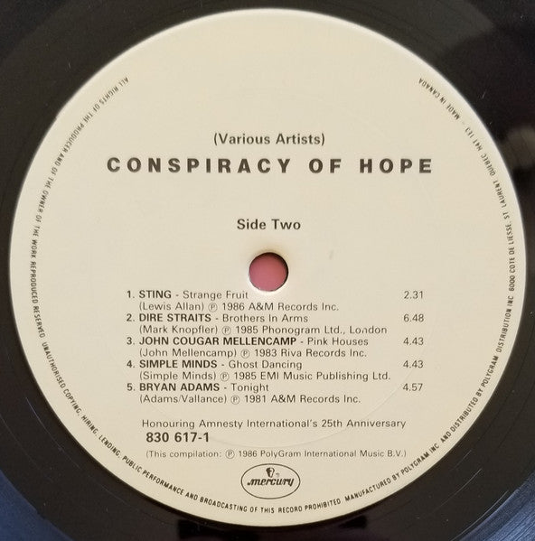 Conspiracy Of Hope - Various - 1986 in Shrinkwrap! Vinyl Pursuit Inc