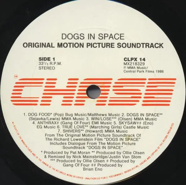 Dogs In Space - Original Motion Picture Soundtrack - 1986 Australian Original, Rare! Vinyl Pursuit Inc
