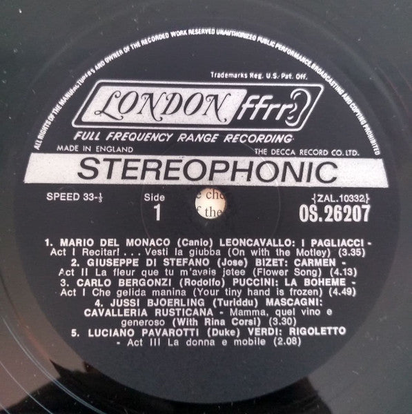 Ten Famous Tenors, Ten Famous Arias - UK Pressing in Shrinkwrap! Vinyl Pursuit Inc