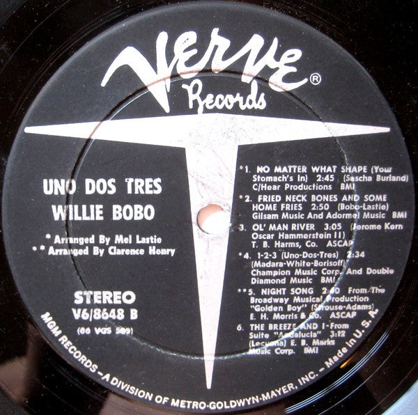 Willie Bobo – Uno Dos Tres 1, 2, 3 - 1966 US Original Verve Pressing, Rare Vinyl Pursuit Inc