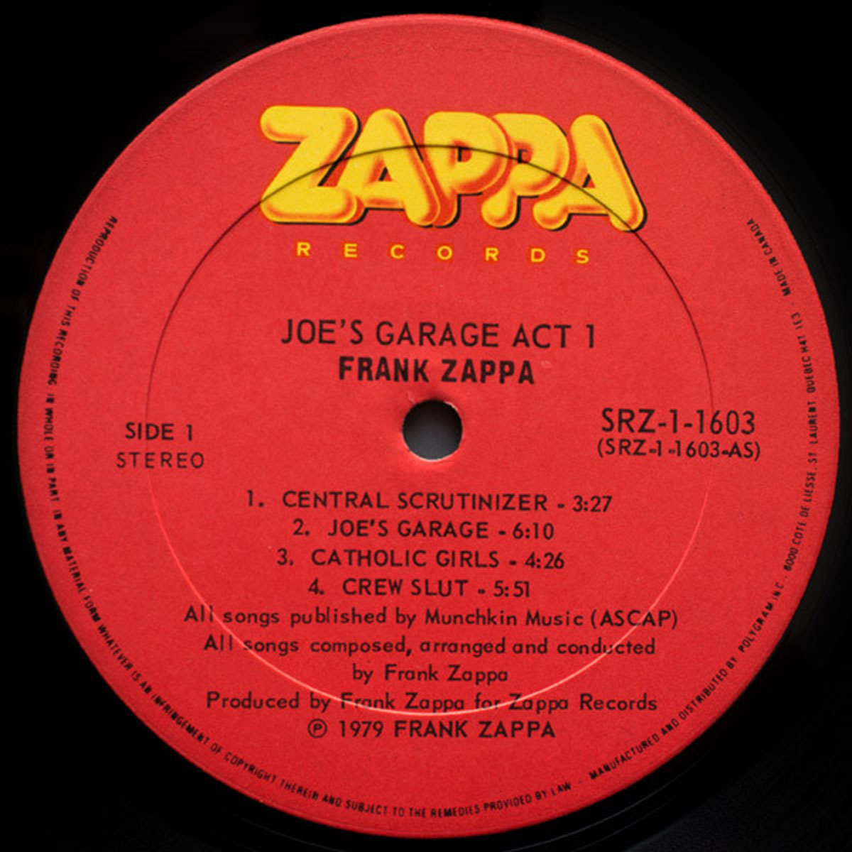 Zappa – Joe's Garage Act I VinylPursuit.com