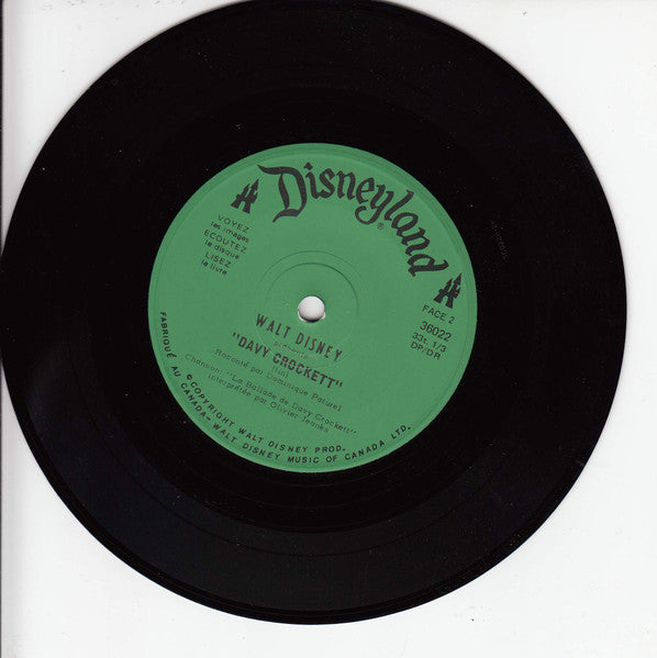 Walt Disney Présente Davy Crockett -  7" Single with Booklet, French, SEALED Vinyl Pursuit Inc