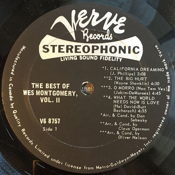 Wes Montgomery – The Best Of Wes Montgomery Vol. 2 - 1968 Verve Original - Vinyl Pursuit Inc