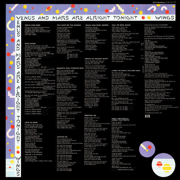 Wings – Venus And Mars - 1975 Original UK Pressing Vinyl Pursuit Inc