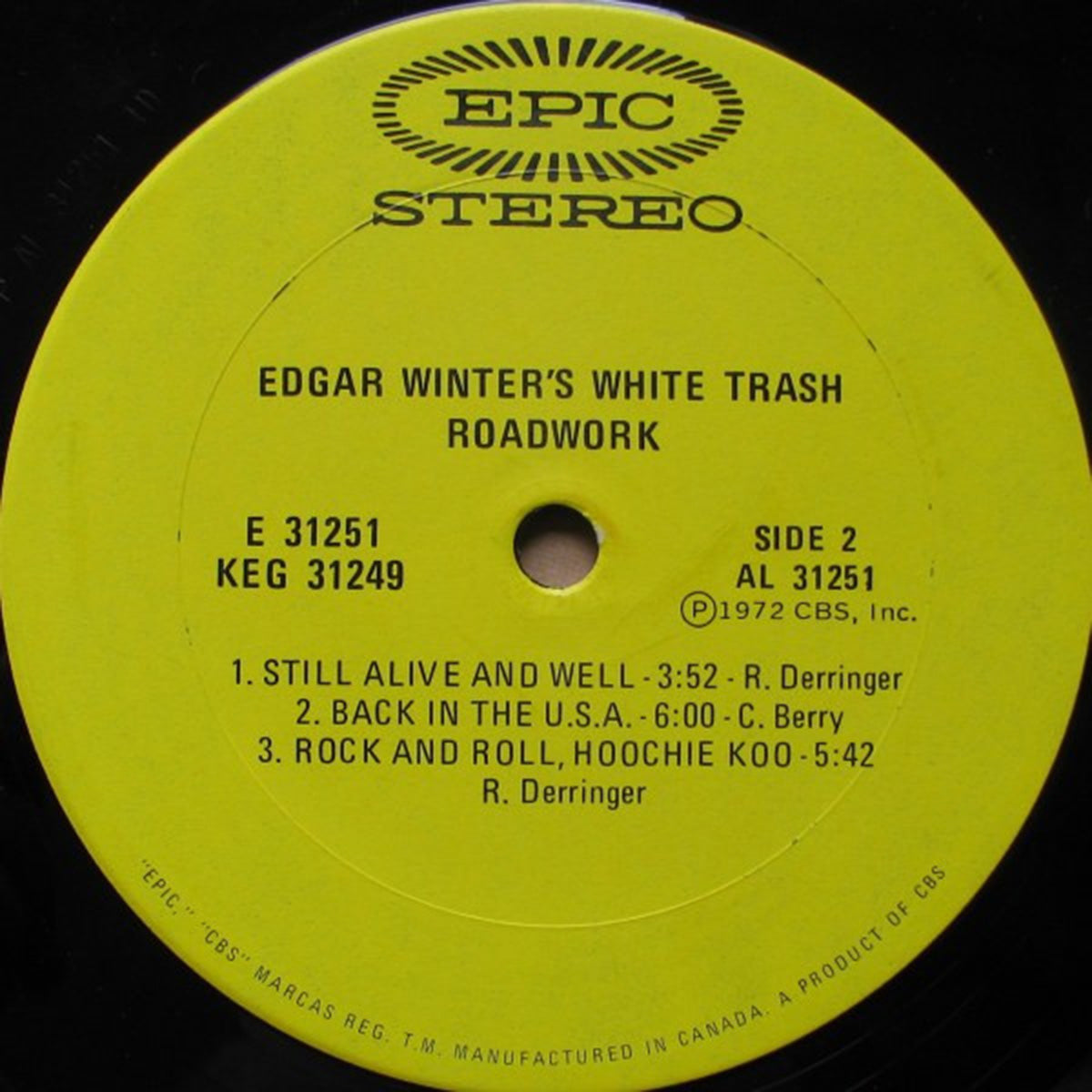 Edgar Winter's White Trash Featuring Jerry LaCroix, Rick Derringer  - 1972 VinylPursuit.com