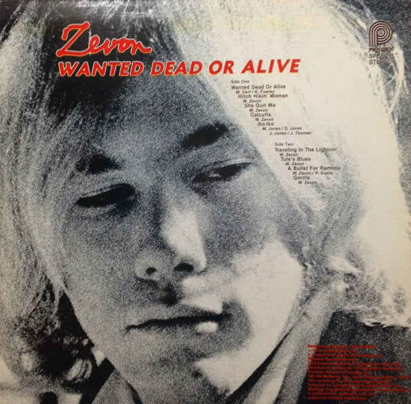 Zevon – Wanted Dead Or Alive - 1979 VinylPursuit.com
