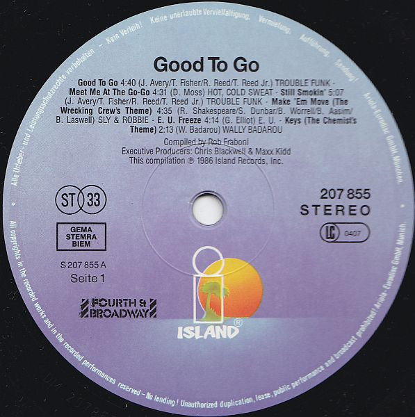 Good To Go (Original Motion Picture Soundtrack) -  1986 Original Pressing Vinyl Pursuit Inc