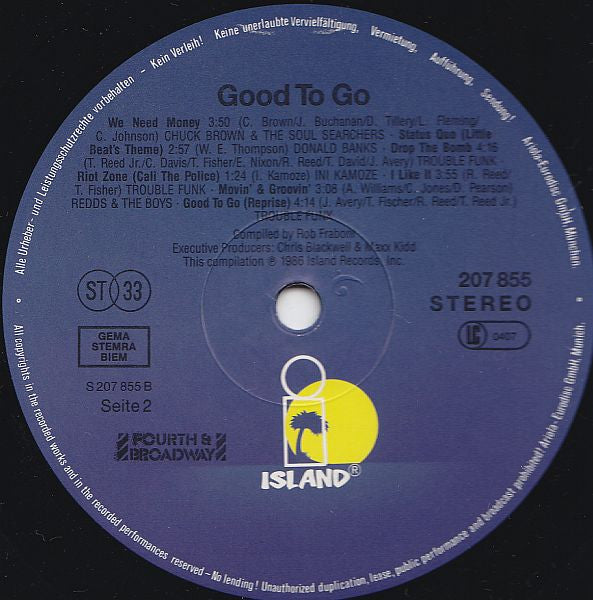 Good To Go (Original Motion Picture Soundtrack) -  1986 Original Pressing Vinyl Pursuit Inc
