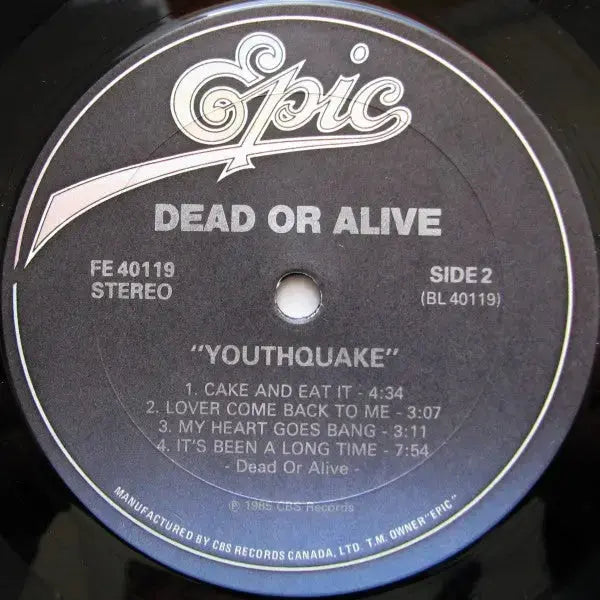 Dead Or Alive – Youthquake 1985 Original Vinyl Pursuit Inc