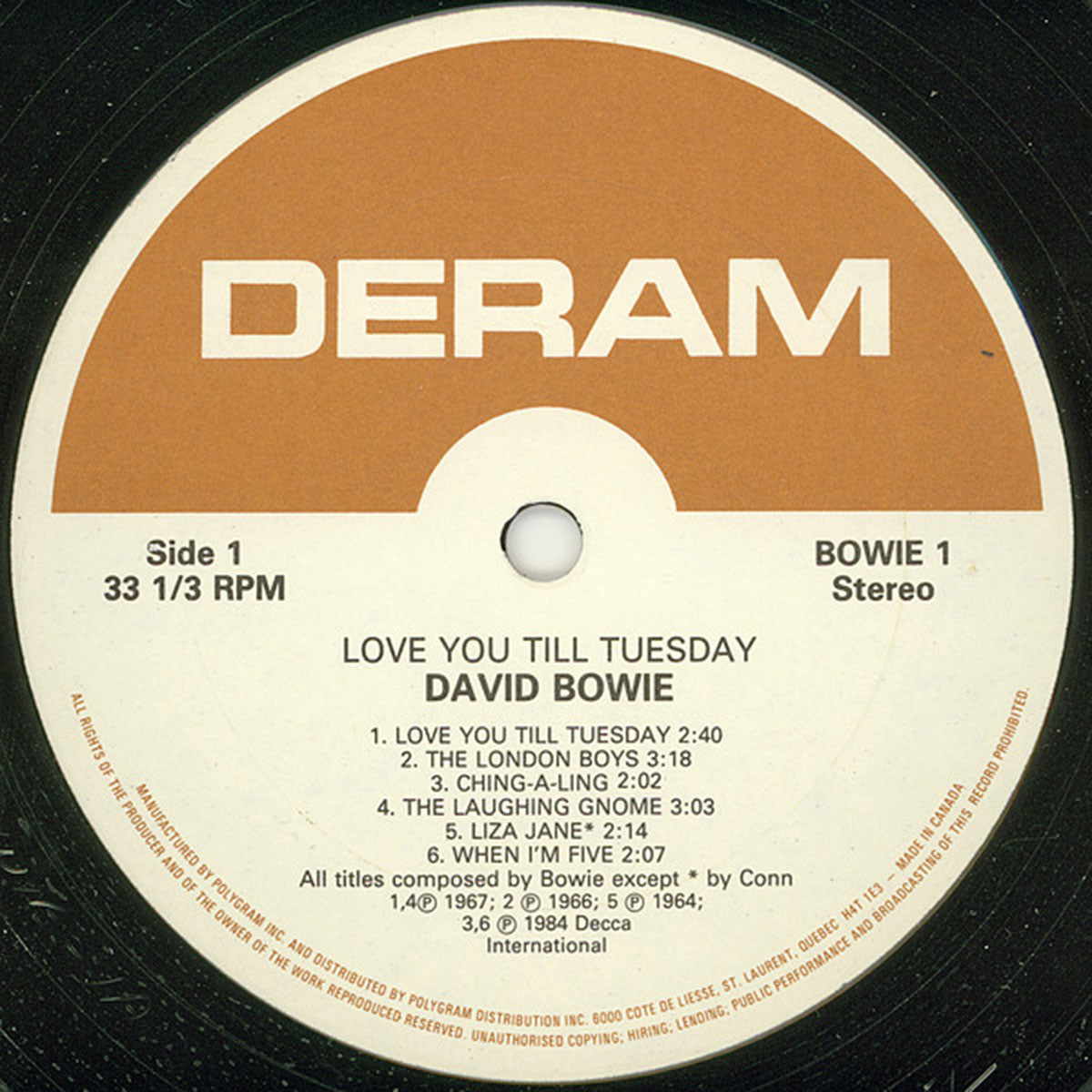 David Bowie – Love You Till Tuesday VinylPursuit.com