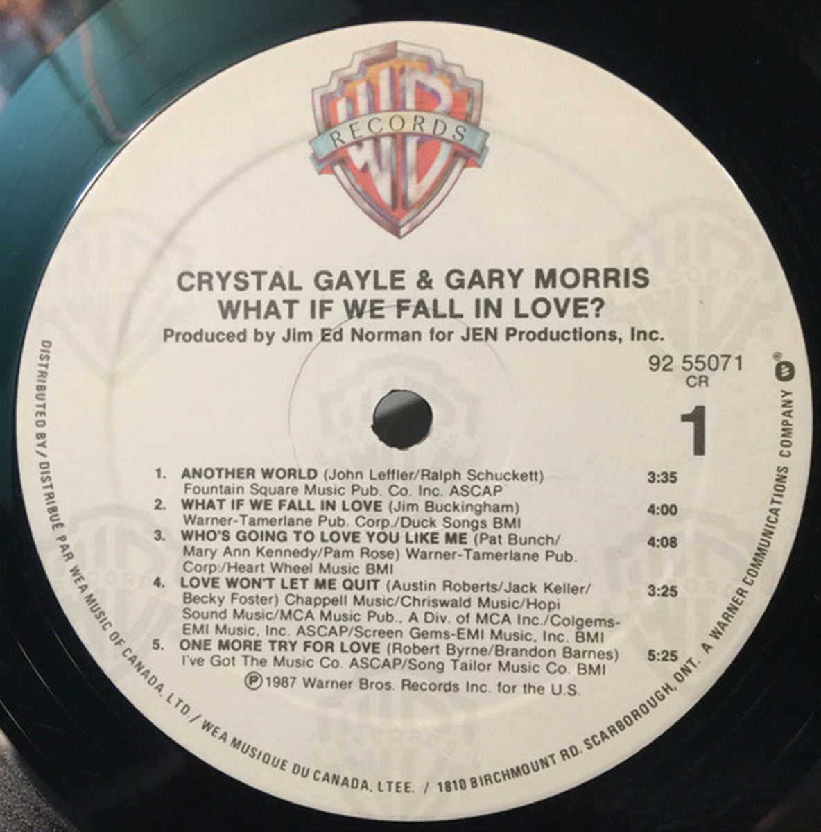 Crystal Gayle & Gary Morris – What If We Fall I - 1987 SEALED VinylPursuit.com