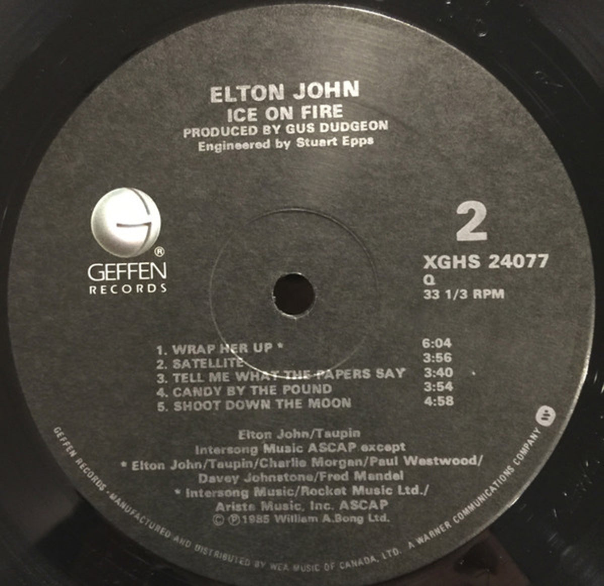 Elton John – Ice On Fire - 1985 VinylPursuit.com