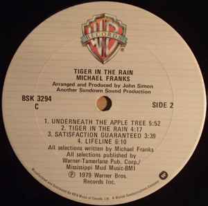Michael Franks – Tiger In The Rain VinylPursuit.com