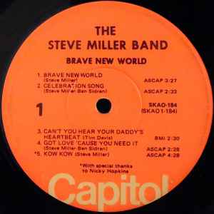 The Steve Miller Band – Brave New World - US Pressing VinylPursuit.com