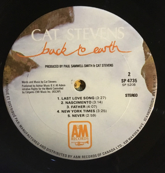 Cat Stevens – Back To Earth - 1978 VinylPursuit.com