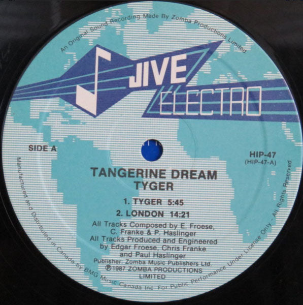 Tangerine Dream Tyger Vinyl Pursuit Inc