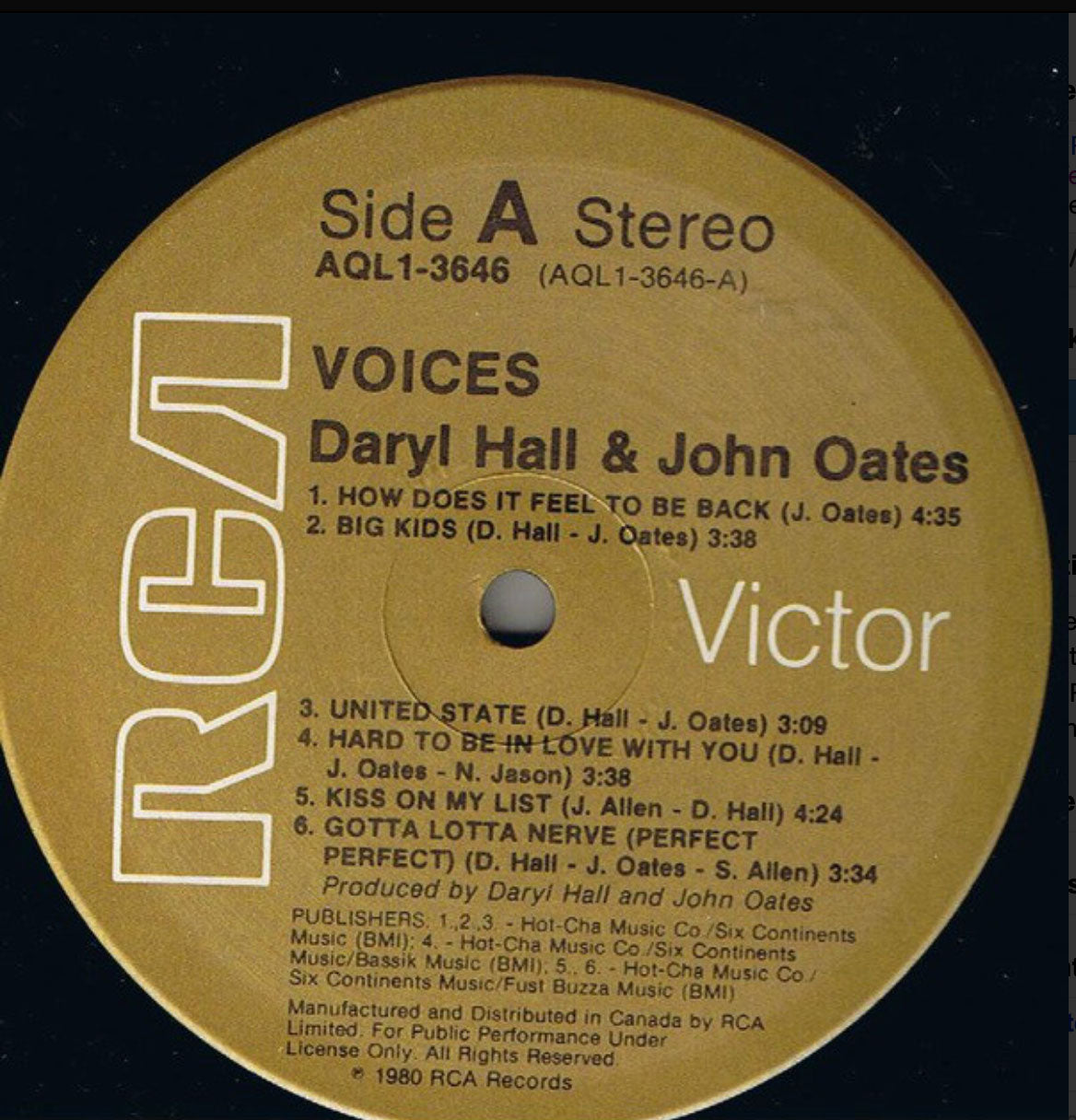 Daryl Hall & John Oates – Voices VinylPursuit.com