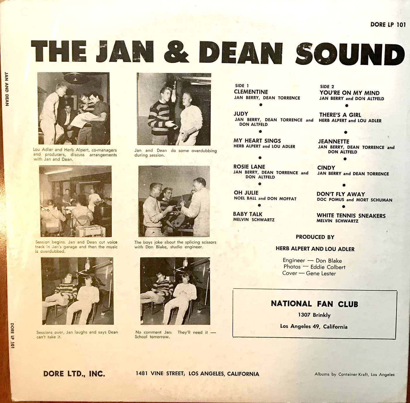 Jan & Dean – The Jan & Dean Sound - RARE FIRST EDITION VinylPursuit.com