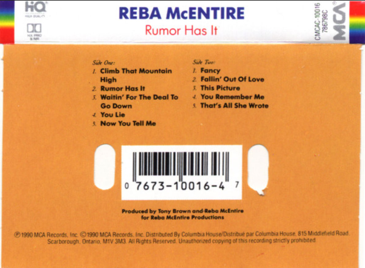 Reba McEntire – Rumor Has It - Cassette VinylPursuit.com
