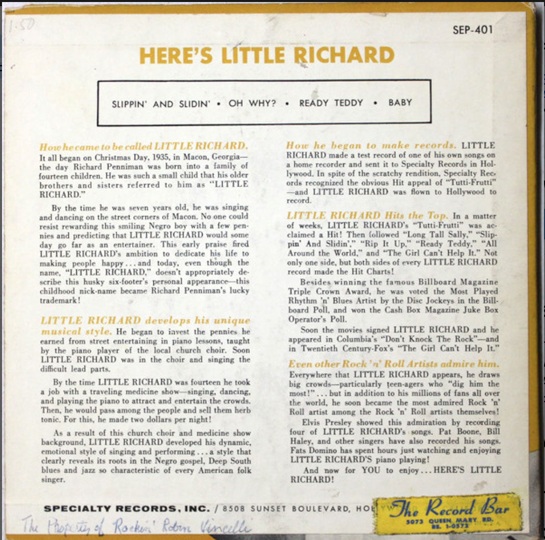 Little Richard - Here's Little Richard - 45 RPM EP VinylPursuit.com