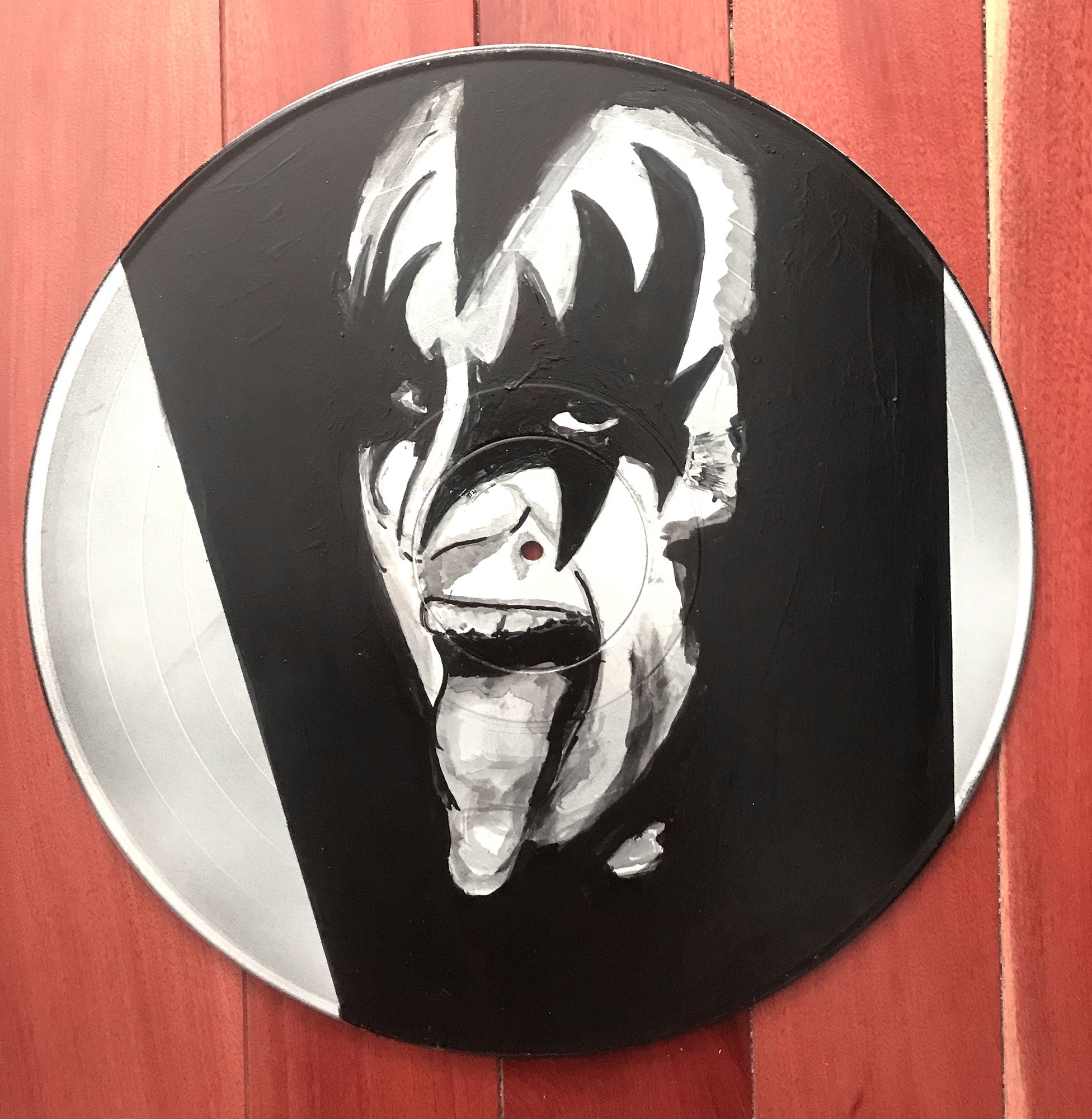 Vinyl Rock Art - Gene Simmons of Kiss VinylPursuit.com