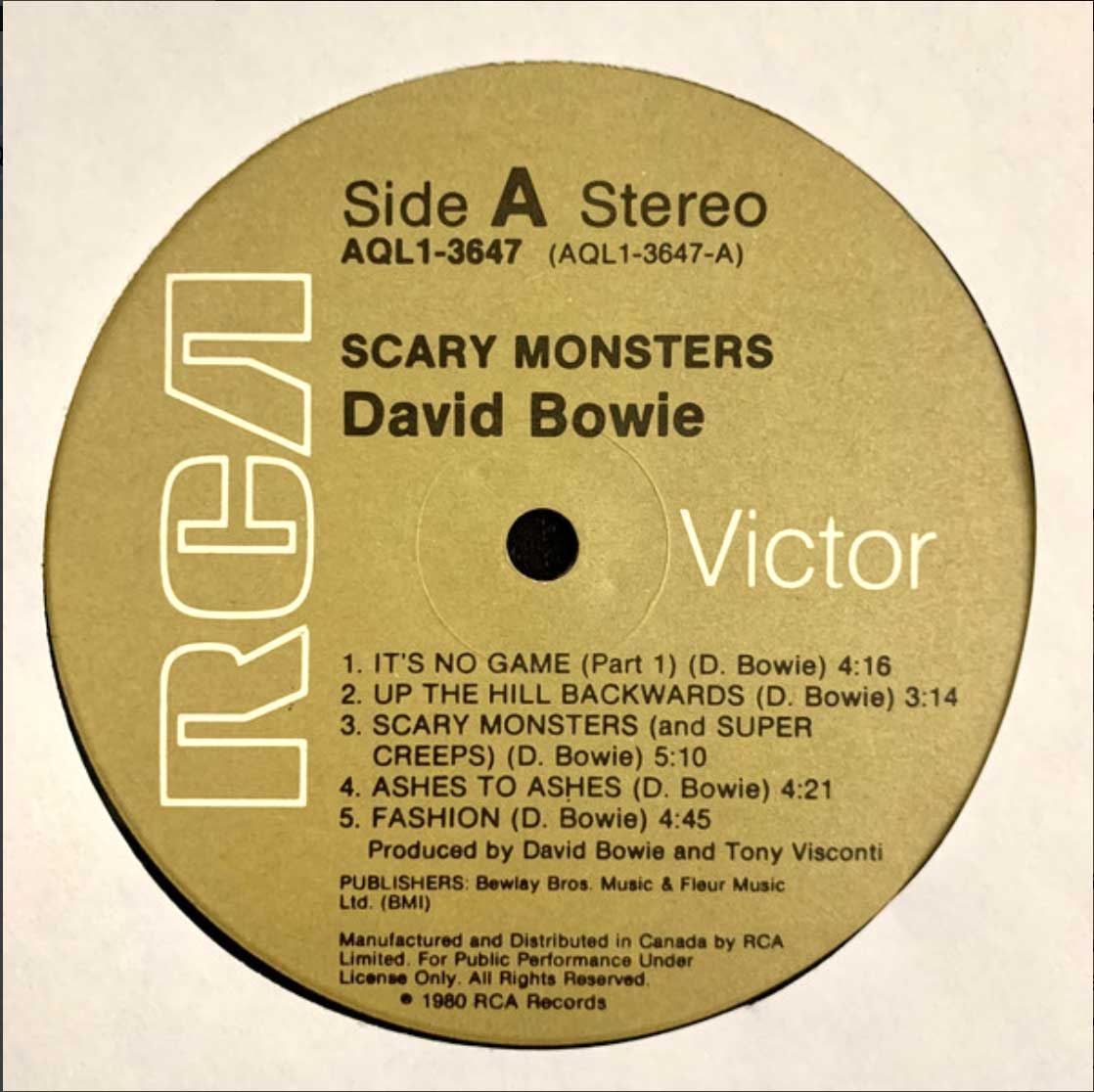 David Bowie - Scary Monsters - 1980 VinylPursuit.com
