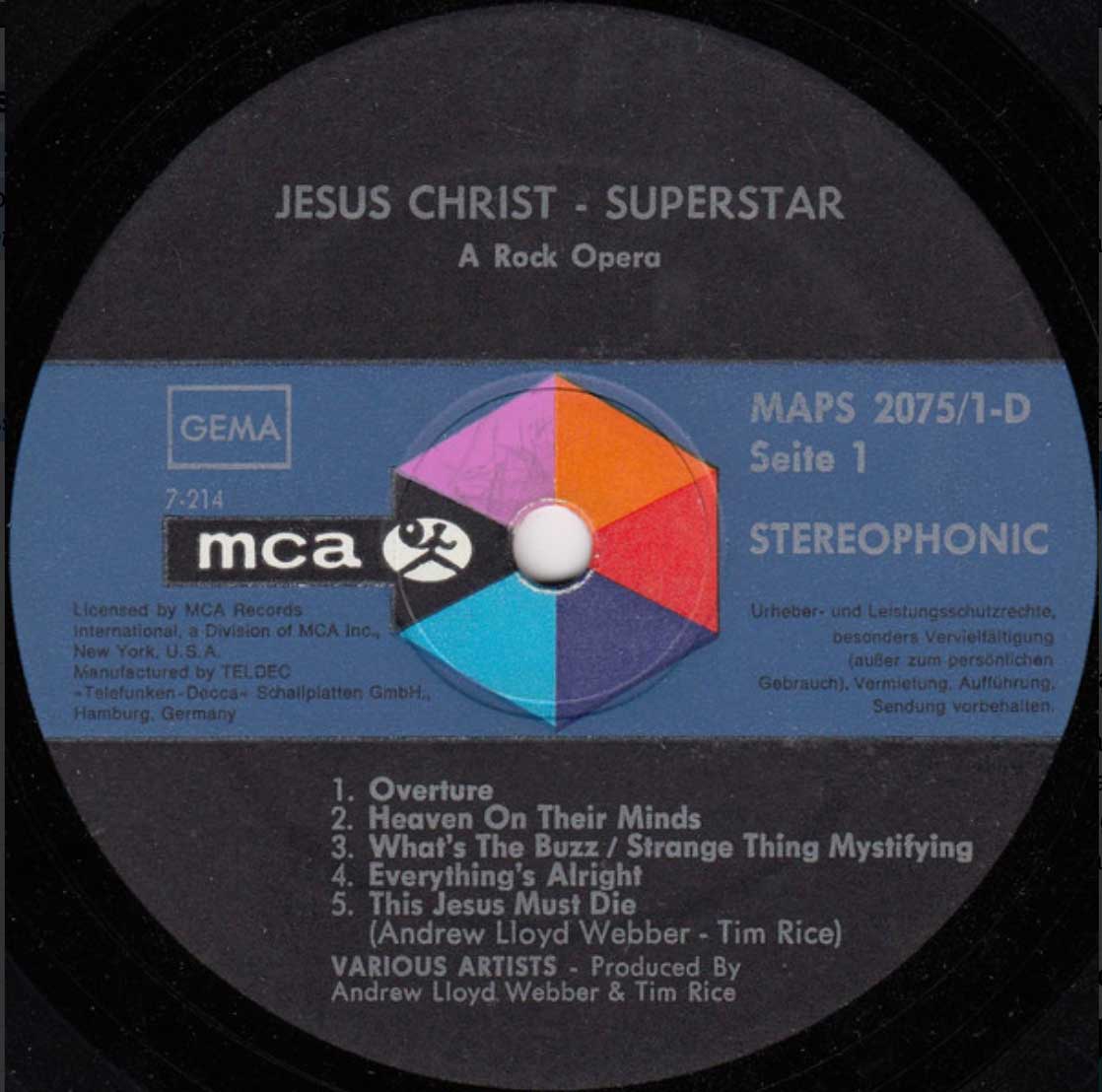 Jesus Christ Superstar - Various - German Pressing VinylPursuit.com