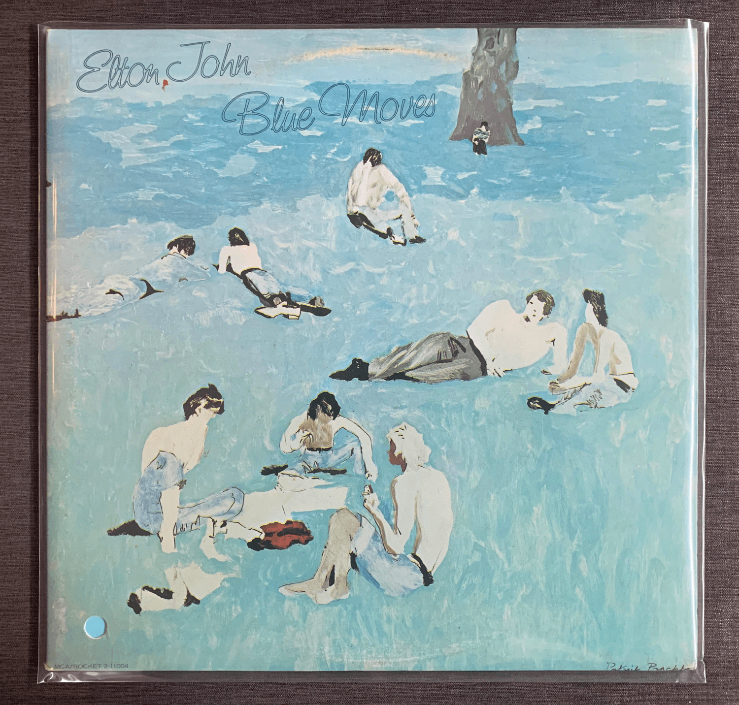 Vinyl record outer sleeve with album inside