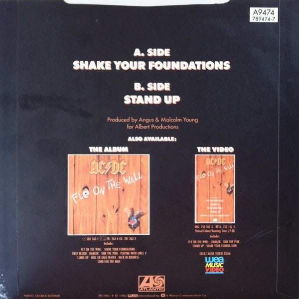 AC/DC – Shake Your Foundations - 7" 45 PRM - 1986 UK Pressing VinylPursuit.com