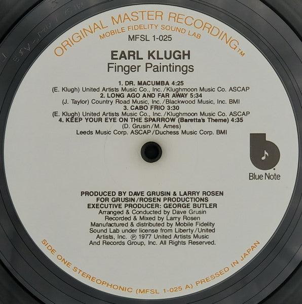Earl Klugh Finger Paintings 1980 MOFI US Pressing Vinyl Pursuit Inc