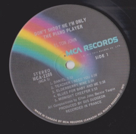 Elton John – Don't Shoot Me I'm Only The Piano Player - 1973 VinylPursuit.com