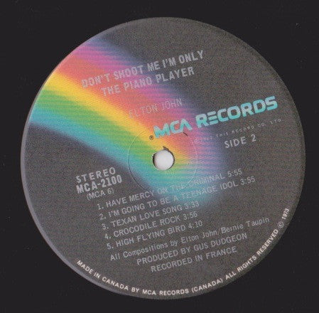 Elton John – Don't Shoot Me I'm Only The Piano Player - 1973 VinylPursuit.com