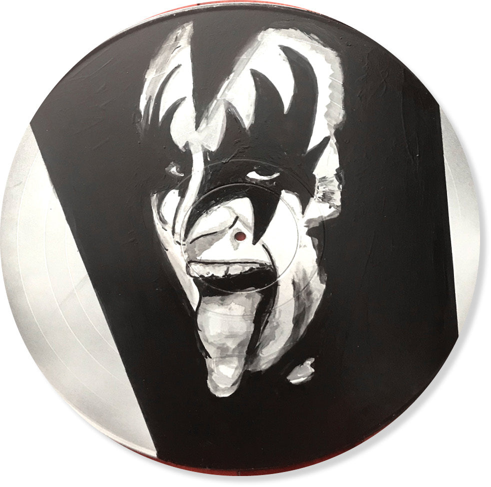 Vinyl Rock Art - Gene Simmons of Kiss VinylPursuit.com