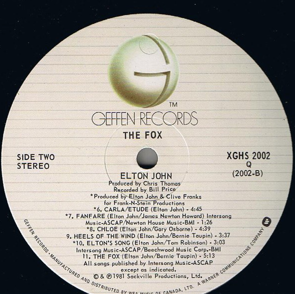 Elton John – The Fox VinylPursuit.com