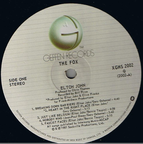 Elton John – The Fox VinylPursuit.com
