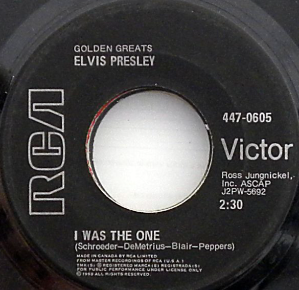 Elvis Presley – Heartbreak Hotel / I Was The One - 45 RPM Single VinylPursuit.com