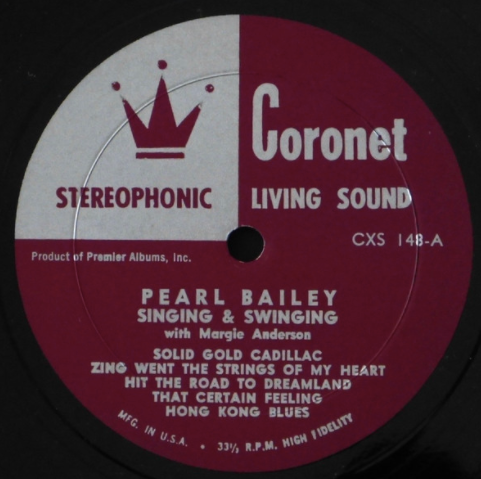 Pearl Bailey with Margie Anderson – Singing & Swinging - US Pressing VinylPursuit.com