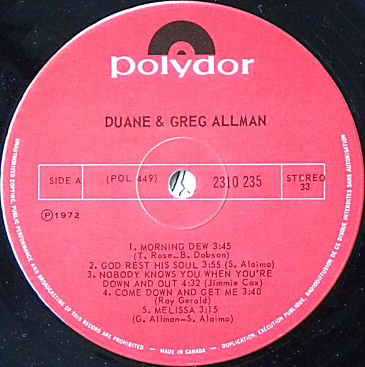 Duane & Greg Allman – Duane & Greg Allman - 1972 Pressing VinylPursuit.com