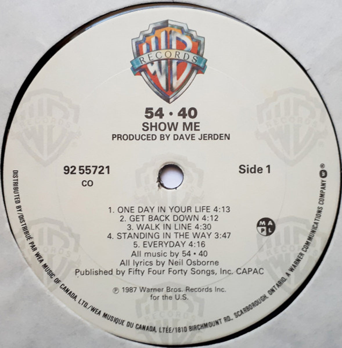 54-40 – Show Me - 1987 Vinyl Pursuit Inc