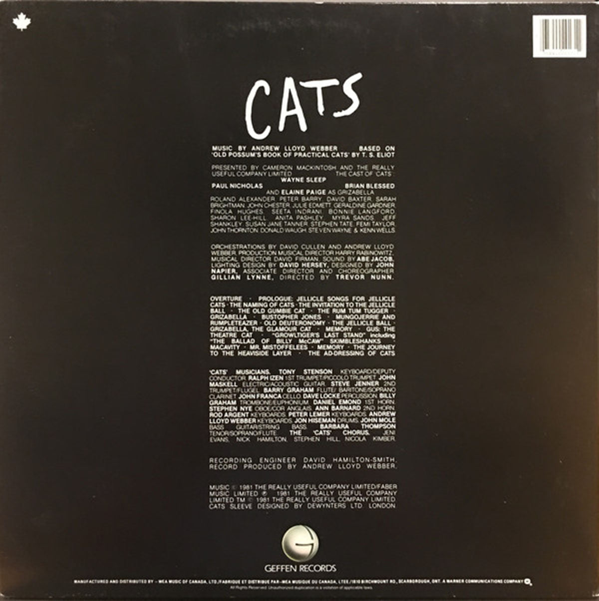 Cats - Andrew Lloyd Webber VinylPursuit.com