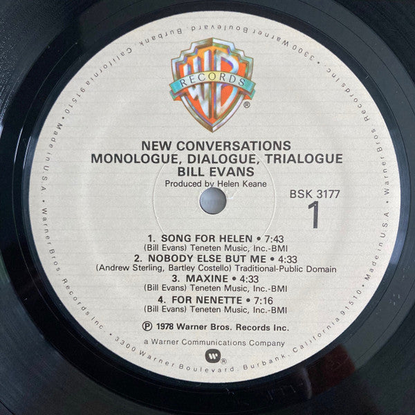 Bill Evans – New Conversations - 1978 US Pressing VinylPursuit.com